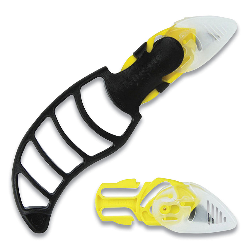 CrewSafe X-traSafe Cartridge Knife Kit, Four Assembled Knives, 8 Replacement Blade Cartridges, Yellow (CEWCSI10)