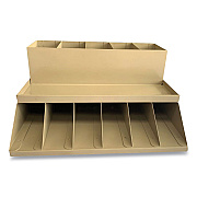 CONTROLTEK Coin Wrapper and Bill Strap 2-Tier Rack, 11 Compartments, 9.38 x 8.13 4.63, Plastic, Pebble Beige (CNK500013)