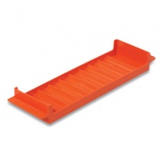 CONTROLTEK Stackable Plastic Coin Tray, Quarters, 10 Compartments, Denomination and Capacity Etched On Side, Stackable, Orange (560563EA)
