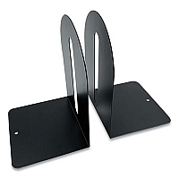 Huron Steel Bookends, Fashion Style, Nonskid, 5.5 x 4.75 x 7.25, Black, 1 Pair (CTXHASZ0089)