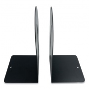 Huron Steel Bookends, Fashion Style, Nonskid, 4.75 x 5.5 x 9, Black, 1 Pair (HASZ0091)