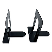 Huron Steel Bookends, Contemporary Style, Nonskid, 4.75 x 4.75 x 4.75, Black, 1 Pair (CTXHASZ0038)
