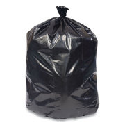 Coastwide Professional Reprocessed Resin Can Liners, 33 gal, 1.5 mil, 33" x 39", Black, 25 Bags/Roll, 4 Rolls/Carton (394138)