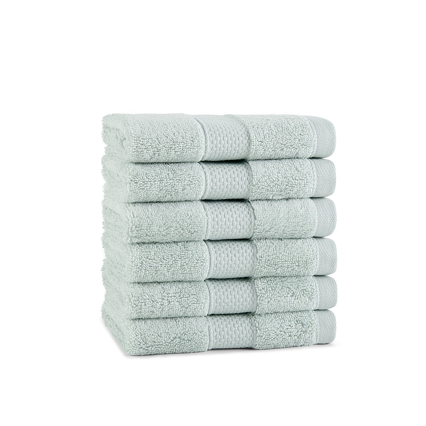 Aston & Arden Egyptian Cotton Washcloth 13x13 Sage Green, Pack Of 6 (P-EGYP-1313-SGE)