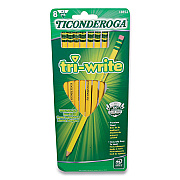 Ticonderoga Tri-Write Triangular Pencil, HB (#2), Black Lead, Yellow Barrel, 8/Pack (DIX13852)