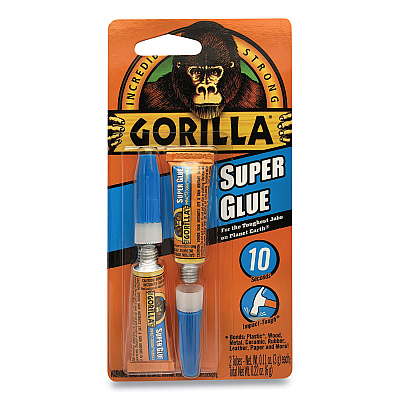 Gorilla Super Glue, Two 0.11 oz Tubes, Dries Clear (GOR7800103)