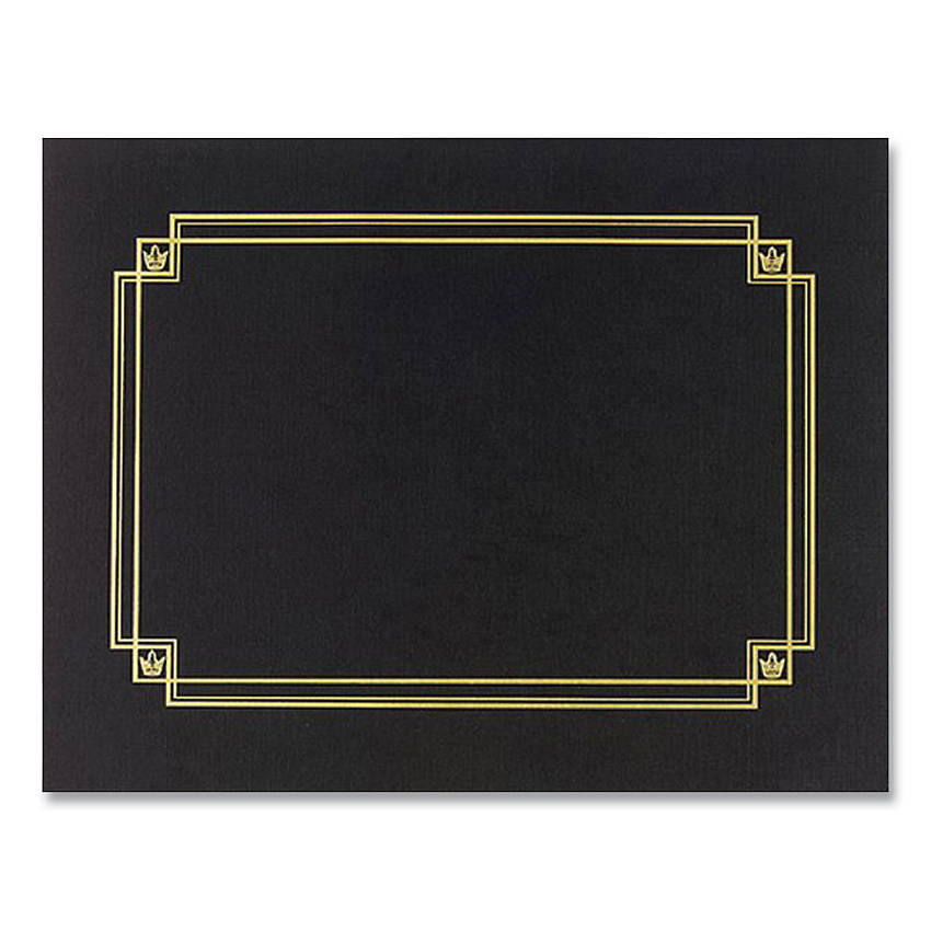 Great Papers Premium Textured Certificate Holder, 12.65 x 9.75, Black, 3/Pack (GRP938603)