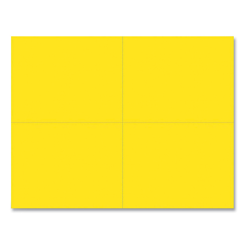 Great Papers Printable Postcards, Inkjet, Laser, 110 lb, 5.5 x 4.25, Bright Yellow, 200 Cards, 4 Cards/Sheet, 50 Sheets/Pack (GRP951840)