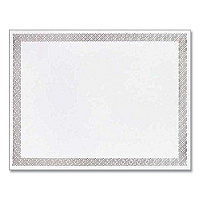 Great Papers Foil Border Certificates, 8.5 x 11, Ivory/Silver, Braided with Silver Border, 15/Pack (GRP963027S)
