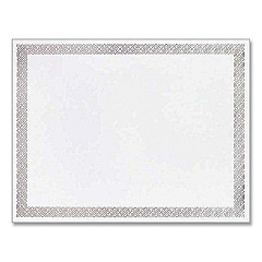 Great Papers Foil Border Certificates, 8.5 x 11, Ivory/Silver, Braided with Silver Border, 15/Pack (GRP963027S)
