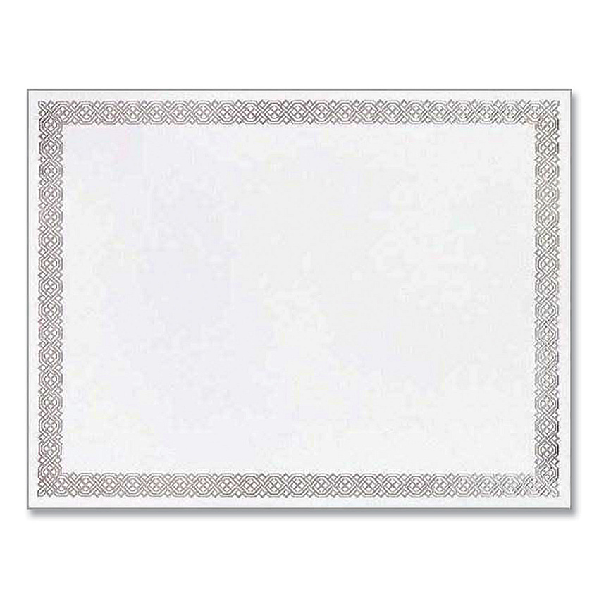 Great Papers Foil Border Certificates, 8.5 x 11, Ivory/Silver, Braided with Silver Border, 15/Pack (GRP963027S)