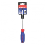 Workpro Straight-Handle Cushion-Grip Screwdriver, 1/4" Slotted Tip, 6" Shaft (W021014WE)