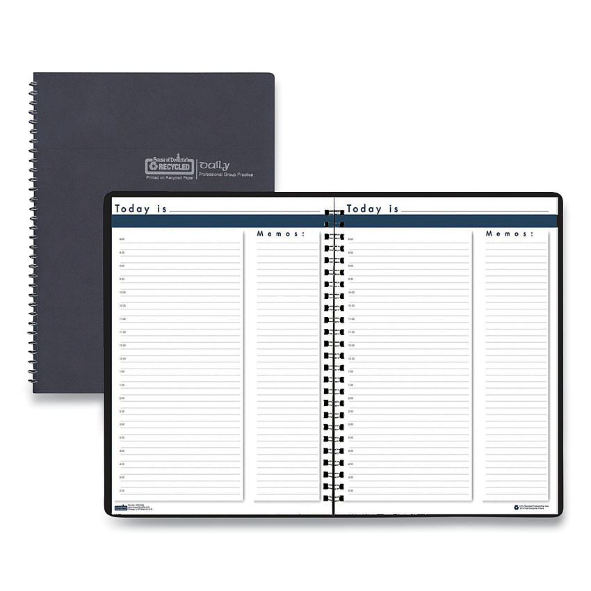 House of Doolittle Recycled Nondated Assignment Book For Intermediate Grades, 40-Weeks: Eight-Subject Day, Blue Cover, (100) 11 x 8.5 Sheets (HOD58807)