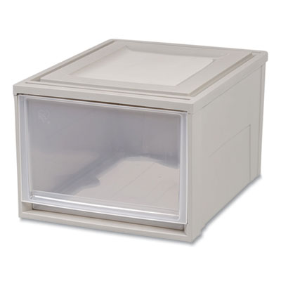 IRIS Stackable Storage Drawer, 10.85 gal, 15.75" x 19.62" x 11.5", Gray/Translucent Frost (IRS170523)