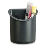 Officemate Verticalmate Plastic Pencil Cup, 4.25 x 4.25 x 5, Fabric Panel Mount, Gray (29032)