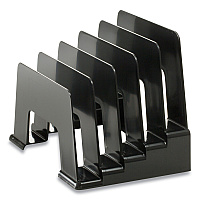 Officemate Recycled Incline Mail Sorter, 5 Sections, Envelopes, 8 x 5.5 x 6, Black (OIC26002)