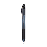 Pentel EnerGel-X Gel Pen, Retractable, Medium 0.7 mm, Black Ink, Smoke/Black Barrel, 5/Pack (PENBL107BPS5A)