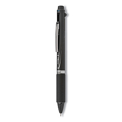 Pentel EnerGel 3 Multi-Color Gel Pen, Retractable, Fine 0.5 mm, Black/Blue/Red Ink, Gray Barrel (PENBLC35N)