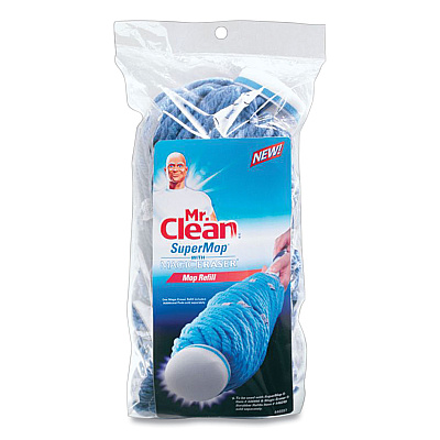 Mr. Clean SuperMop with Magic Eraser Mop Refill, Cotton, Blue (PGC446997)
