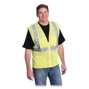 PIP ANSI Class 2 Four Pocket Zipper Safety Vest, Polyester Mesh, X-Large, Hi-Viz Lime Yellow (MVGZ4PLYXL)