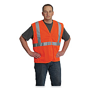 PIP ANSI Class 2 Hook and Loop Safety Vest, X-Large, Hi-Viz Orange (PID302MVGORXL)