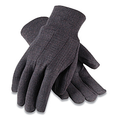 PIP Polyester/Cotton Jersey Gloves, Men's, Brown, 12 Pairs (PID95806)