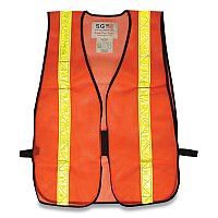 PIP Hook and Loop Safety Vest, One Size Fits Most, Hi-Viz Orange with Yellow Prismatic Tape (PID300EVORPOR)