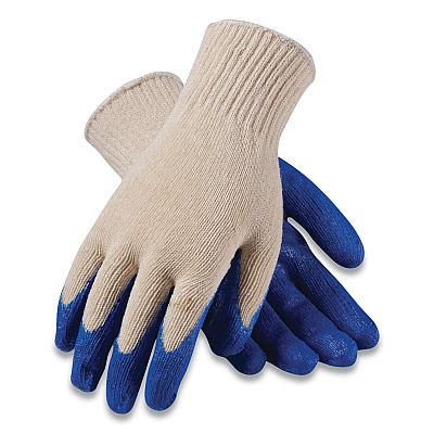 PIP Seamless Knit Cotton/Polyester Gloves, Regular Grade, X-Large, Natural/Blue, 12 Pairs (PID39C122XL)