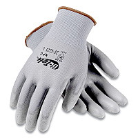 G-Tek GP Polyurethane-Coated Nylon Gloves, Large, Gray, 12 Pairs (PID33G125L)