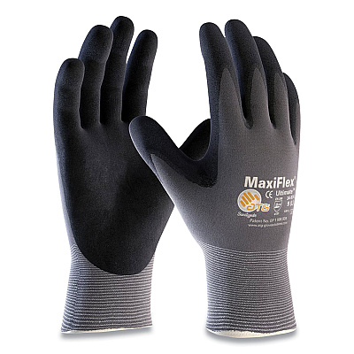 MaxiFlex Endurance Seamless Knit Nylon Gloves, X-Large, Gray/Black, 12 Pairs (PID34844XL)