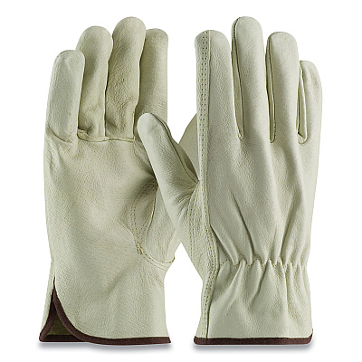 PIP Top-Grain Pigskin Leather Drivers Gloves, Economy Grade, Large, Gray (PID70361L)