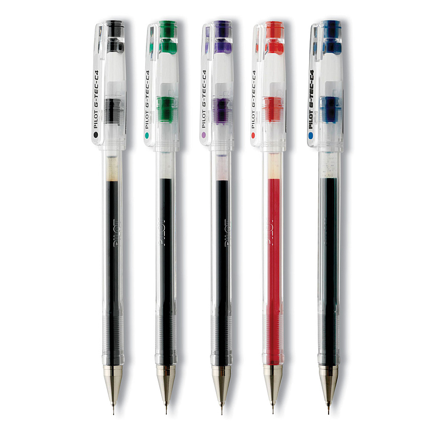 Pilot G-TEC-C Ultra Gel Pen, Stick, Extra-Fine 0.4 mm, Assorted Ink and Barrel Colors, 5/Pack (PIL35480)