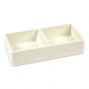 Poppin Softie This + That Tray, 2 Compartments, Silicone, 3 x 6.25 x 1.5, White (100439)