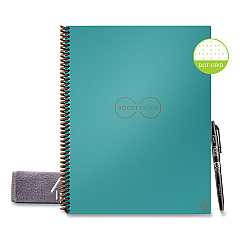 Rocketbook Core Smart Notebook, Dotted Rule, Neptune Teal Cover, (16) 11 x 8.5 Sheets (RKBEVRLRCCE)