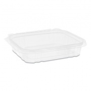 Pactiv Evergreen EarthChoice Tamper Evident Recycled Hinged Lid Deli Container, 16 oz, 7.25 x 6.38 x 1, Clear, 240/Carton (TEHL7X616S)
