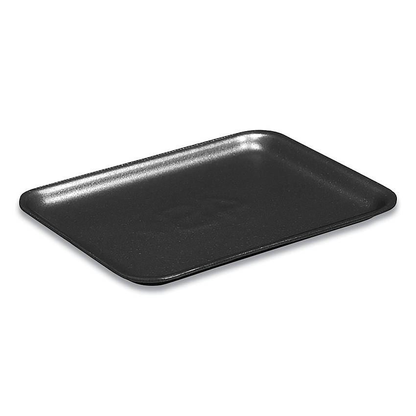 Pactiv Evergreen Supermarket Tray,  #4PZ, 9.25 x 7.25 x 1.38, Black, Foam, 400/Carton (PCT51P904PZ)
