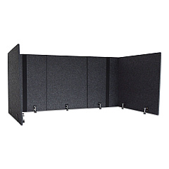 Lumeah Adjustable Desk Screen with Returns, 48 to 78 x 29 x 26.5, Polyester, Ash (GN1LUAD48301A)