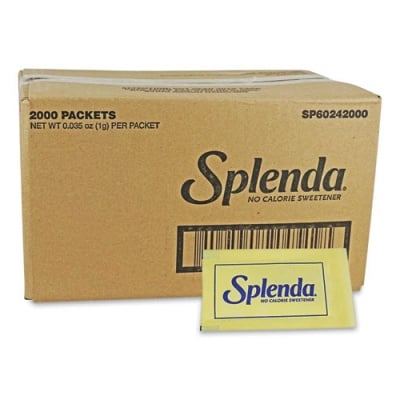 Splenda No Calorie Sweetener Packets, 0.04 oz Packets, 400/Box, 6 Boxes/Carton (MCN224137)