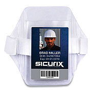SICURIX Armband Badge Holder, Vertical, 3.5 x 2.5, White (BAU66891)