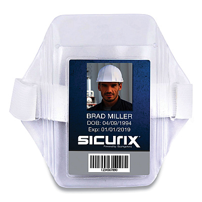 SICURIX Armband Badge Holder, Vertical, 3.5 x 2.5, White (BAU66891)
