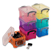 Really Useful Box Snap-Lid Storage Bin, 0.03 gal, 1.75 x 2.25 x 1.5, Randomly Assorted Colors (RUA014MIXEDCOLS)