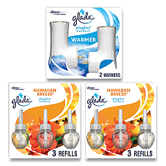 Glade Plugin Scented Oil, Hawaiian Breeze, 0.67 oz, 2 Warmers and 6 Refills/Pack (SJN319962)