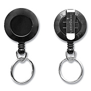 SICURIX ID Slide-Style Belt Clip Card Reels, 30" Extension, Round, Black (BAU68874)