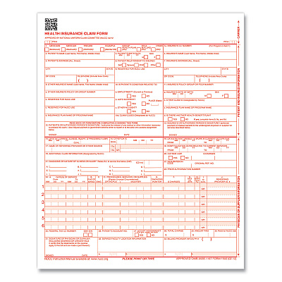 ComplyRight CMS-1500 Health Insurance Claim Form, One-Part (No Copies), 8.5 x 11, 1,000 Forms Total (TFPCMS12LC1)