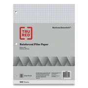 TRU RED Filler Paper, 3-Hole, 8.5 x 11, Quadrille, 100/Pack (572541)