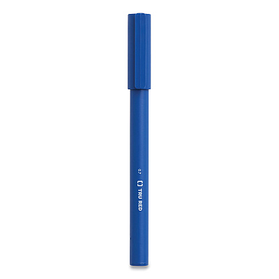 TRU RED Quick Dry Gel Pen, Stick, Medium 0.7 mm, Blue Ink, Blue Barrel, 5/Pack (TUD24377028)