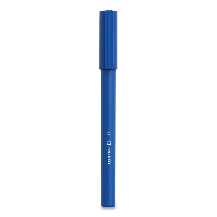 TRU RED Quick Dry Gel Pen, Stick, Medium 0.7 mm, Blue Ink, Blue Barrel, 5/Pack (TUD24377028)