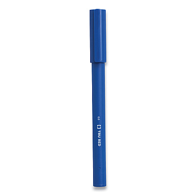 TRU RED Quick Dry Gel Pen, Stick, Fine 0.5 mm, Blue Ink, Blue Barrel, 5/Pack (TUD24377034)