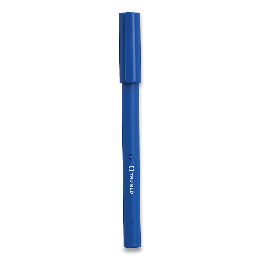 TRU RED Quick Dry Gel Pen, Stick, Fine 0.5 mm, Blue Ink, Blue Barrel, 5/Pack (TUD24377034)