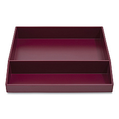 TRU RED Divided Stackable Plastic Tray, 2 Compartments, 9.44 x 9.84 x 1.77, Purple (TUD24380380)